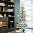 thumbnail image 3 of Árbol de Navidad Glitzhome Deluxe de 8 pies, abeto flocado preiluminado, 3 of 9