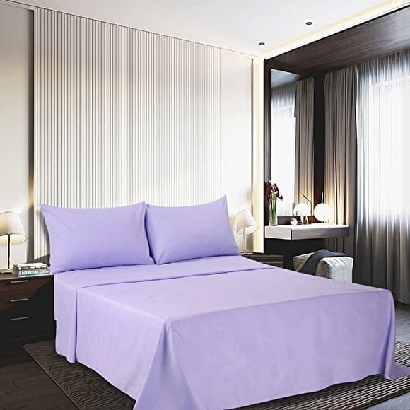 Best Season Twin Size Bed Sheet Set - 3 Piece (Lavender) 1 Flat Sheet 1 Fitted Sheet And 1 Pillow Cases 100% Brushed Microfiber 1800 Luxury Bedding Deep Pockets Extra Soft & Fade Resistant