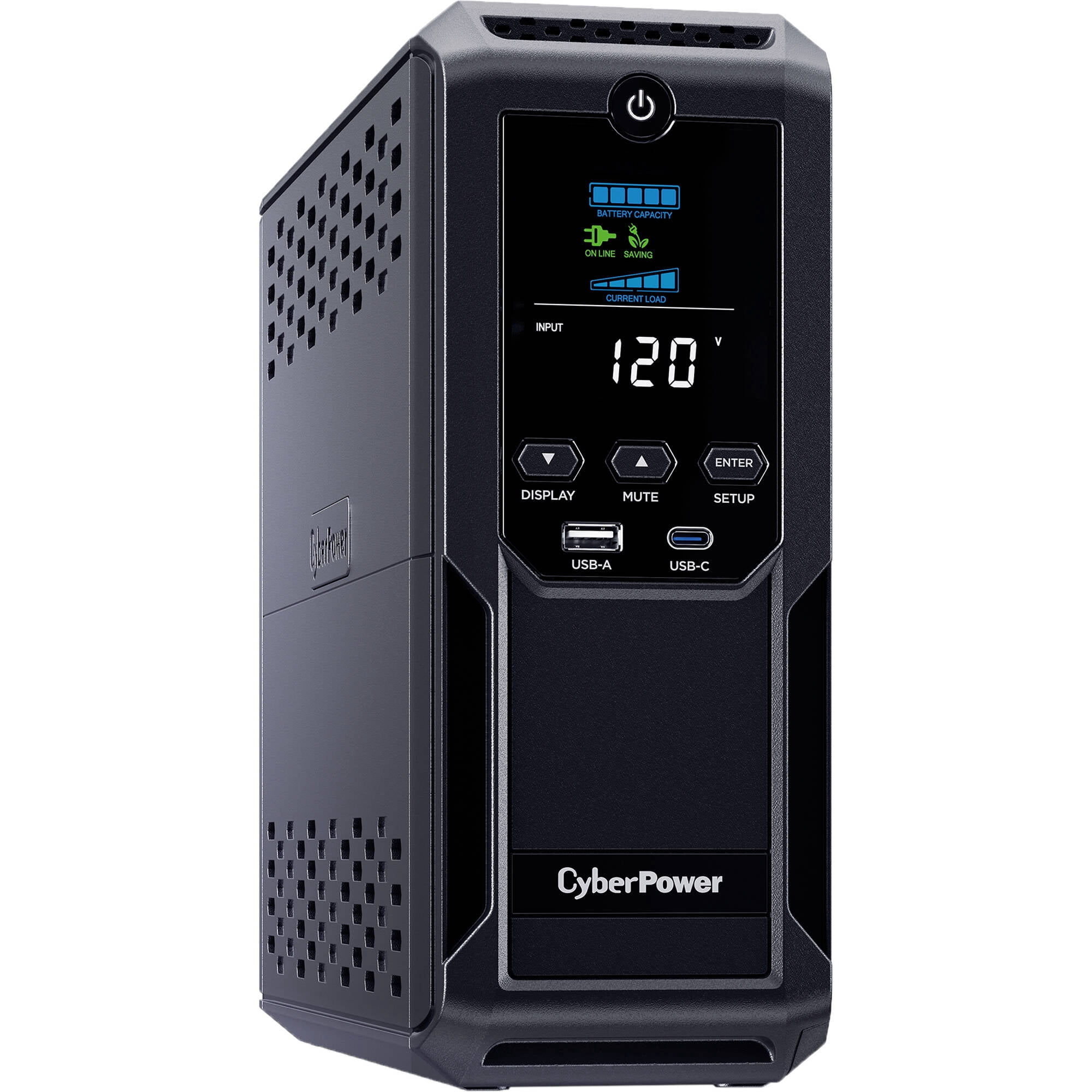 Restored CyberPower CP1500AVRLCD3-R 1500VA/900W, 12 Outlets, 2 USB Ports, AVR, Intelligent LCD Mini Tower UPS System, Black (Refurbished)