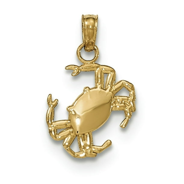 JewelryWeb - 14k Gold Polished Crab Pendant - Walmart.com - Walmart.com