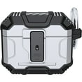 thumbnail image 1 of AirPods Case for AirPods 3rd Gen 2021, Secure Lock Clip Full-Body Hard Shell Rugged Anti-Drop Shockproof Protective Case with Carabiner for Apple AirPods 3rd Gen 2021,Silver, 1 of 8