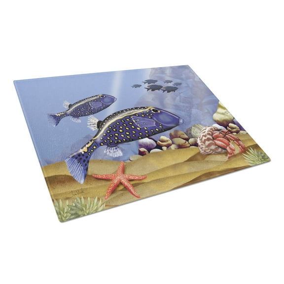 Caroline's Treasures Undersea Fantasy 8 Glass Cutting Board Large