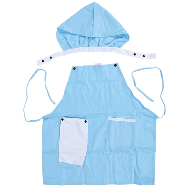 Delantal con capucha y paño de cocina para adultos para cocinar, hornear y hacer catering. Héroe de cocina impermeable.