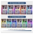 thumbnail image 5 of LED Nightstand with RGB Lights & Lockable Drawer - Modern Bedside Table with USB Charging, Auto Sensor, 2 Drawers - White, 5 of 9