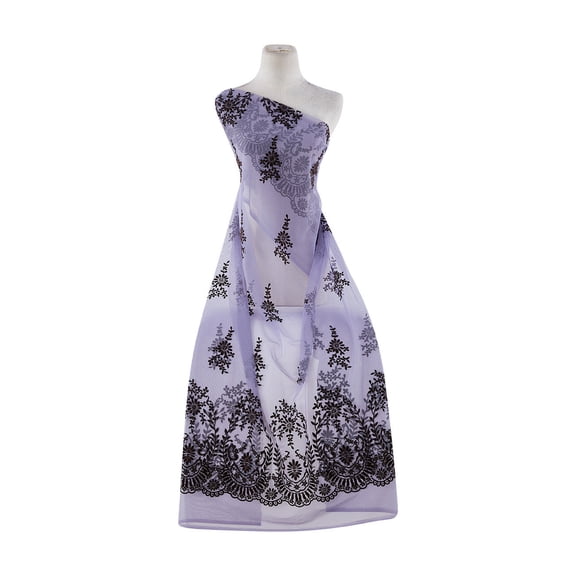 Zelouf Tulle W/brown Flock & Matching Glitter  , Sewing, DIY, Crafts Fabric by the Yard, Fairy Lilac, 3 Yard