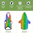 thumbnail image 6 of Fotbe Glitter Rainbow Print Small Dog Sweater Hoodies Pet Grey Hooded Soft Fleece Sweatshirts with Pocket Fall Winter Puppy Cat Sweaters Warm Clothes-Medium, 6 of 7
