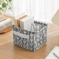 thumbnail image 6 of Linnome Linen Cotton Desktop Storage Basket Fresh Fabric Organizer Box Foldable Small Sundry Holder for Bedroom Vanity Living Room Countertop Tidying, 6 of 7