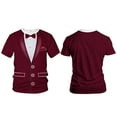 thumbnail image 4 of Xcmzpl T-Shirt de Smoking pour Hommes T-Shirt Graphique de Smoking Grandes Tailles T-Shirts à Imprimé Color Block Col Rond Manches Courtes Chemises Décontractées, 4 of 5