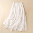 thumbnail image 4 of Uscallm Women's Summer A-Line Maxi Pleated Skirt Flowy Casual Boho Long Beach Dressy Swing Vacation Beach Party Skirts Loose Fit Outfits, White M, 4 of 7