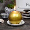 thumbnail image 2 of Zest Candle CBZ-039 3 in. Metallic Gold Ball Candles -6pc-Box, 2 of 2