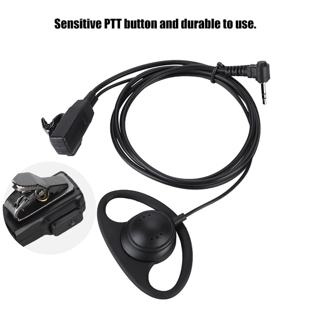 Earhook Earphone, Durable Headset Earphone Sensitive PTT Button For Bodyguards For Surveillance Areas For Security Activities