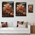 thumbnail image 4 of Designart "Autumn Radiance Coral Flower painting II" Floral Print on Natural Pine Wood, 4 of 5