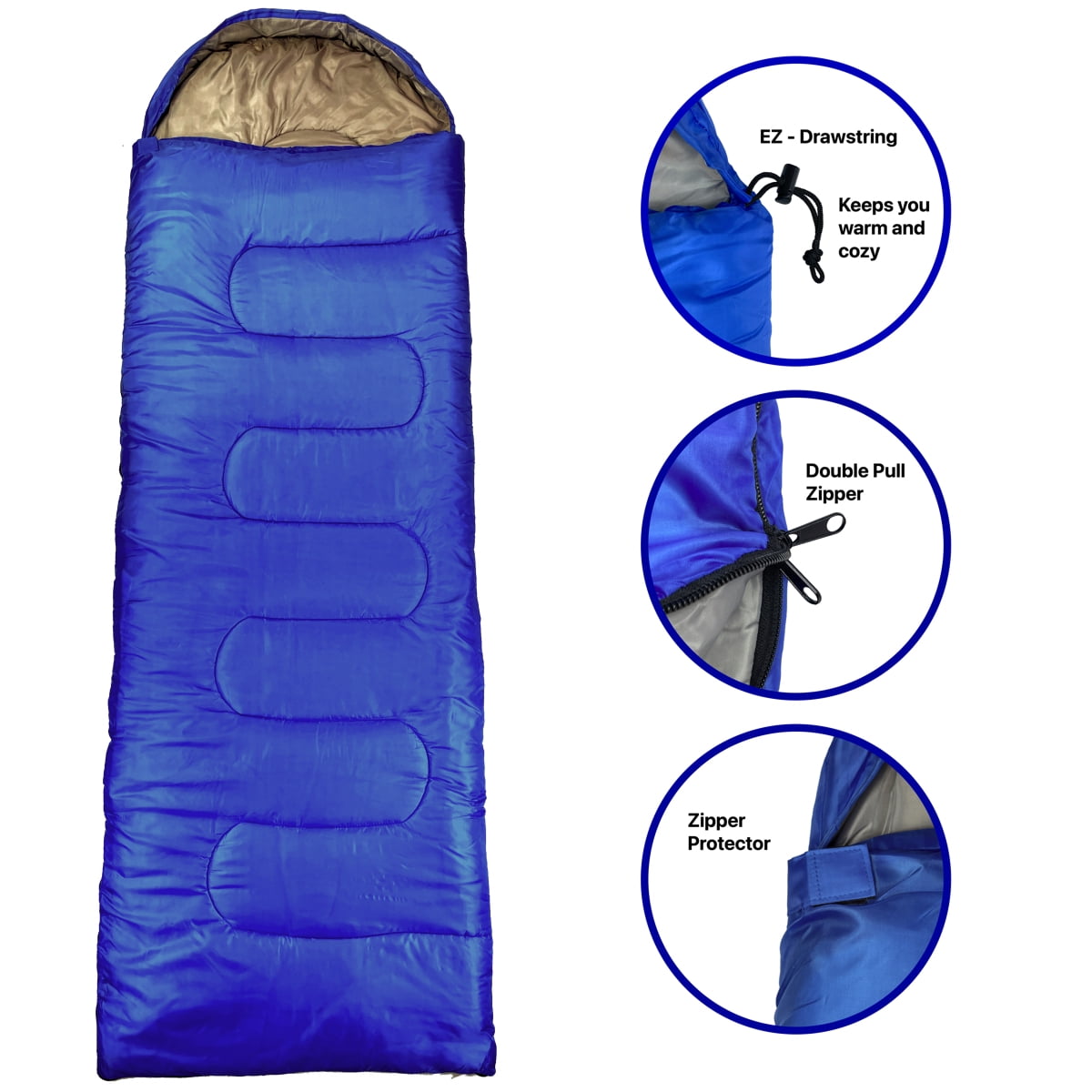 RNX 4 Season Sleeping Bag Lightweight with Compression Sack, 32 Degree F
