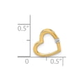 thumbnail image 4 of 14K Yellow Gold Charm Pendant Diamond Round Aa Heart Chain Slide, 4 of 4