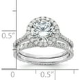 thumbnail image 5 of Sterling Silver Rh-Plated Cz Halo Engagement Ring And Eternity Band Setsize 8 (Width 1.5) - Jbsp, 5 of 5
