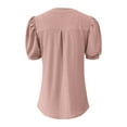 thumbnail image 5 of Women's Casual Summer V Neck Solid Color Hollow Short Sleeve Loose T Shirt Top 3x Women Shirts Exercise Tops for Women plus Size 3x for Women plus Size plus Size Shirts for Women 4x plus Size V Neck, 5 of 8