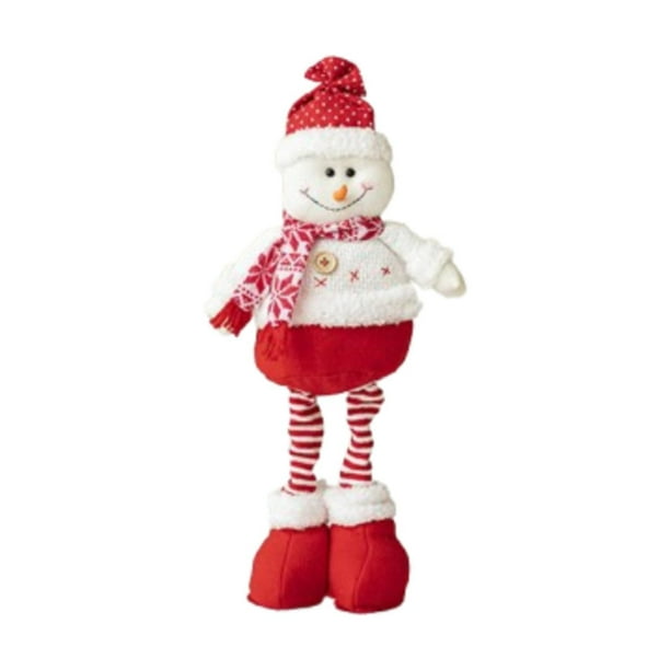 Muñeco de peluche de mesa para decoración navideña, artesanía con patas retráctiles, escultura, decoración navideña para repisa, dormitorio, hogar, Muñeco de nieve