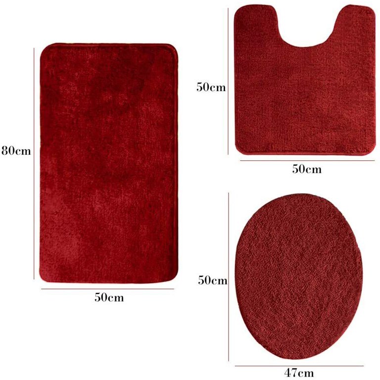 Rugviva Bath Mat Toilet Seat Mat 2 Pcs Set Antibacterial Non Slip