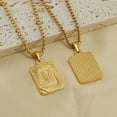 thumbnail image 4 of Stainless Steel Initial Card Pendant 18K Gold Plated 26 A-Z Square Letter Necklace For Women Fashion Jewelry FWZ, 4 of 5