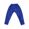 thumbnail image 2 of YONGHS Kids Girls Boys Shiny Metallic Dance Harem Pants Jazz Hip Hop Trousers Royal Blue 5-6, 2 of 7