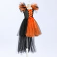 thumbnail image 5 of ibiyuan Halloween Dress Up Clothes Girls Ruffle Back To School Outfit Halloween Cute Print Clothes for Kids Puff Sleeve Tulle Dress for Girls Halloween Birthday, 5 of 6