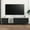 Black, variant on DEALTOPS Modern Minimalist TV Stand with 3 Drop-down Doors and Ample Storage Space for TVs up to 80'' -Natural Wood