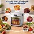 thumbnail image 5 of Naeqieo 400W Power Saving Food Dehydrator, 8-Tray Stainless Steel Dehydrator Machine with 24H Adjustable Timer & 86-194°F Temperature, Touch Control, for Jerky, Meat, Fruit and Veggies, 5 of 8