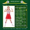 thumbnail image 5 of Girls Cheer Uniform Outfit Cheer Leader Halloween Costume, Cheerleading Uniform with Cheer Pom-Pom and Knee High Socks,  Blue 7-8Y, 5 of 9