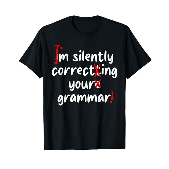 Funny English Teacher Art For Men Women Grammar ELA Teacher T-Shirt