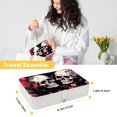 thumbnail image 5 of Skull Earring Organizer Jewelry Box Necklace Organizer PU Leather with Removable Compartment Portable, 5 of 6
