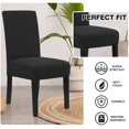 thumbnail image 3 of Chair Covers for Dining Room Stretch Dining Chair Covers Chair Cushions for Dining Chairs Super Fit Dining Chair Protector Removable Washable Chair Covers Set of 8, Black, 3 of 7