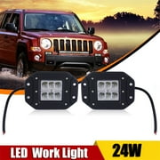 One pair 24W Outdoor Floodlight Bulbs Spot Headlamp for Car Truck 6 LED Flood Light
