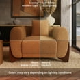 thumbnail image 5 of Fortmok Modern 3-Piece Living Room Sofa Set, Lamb Fleece Fabric 3 Seater Sofa & Accent Chair & Single Sofa, Upholstered Cloud Couch with Throw Pillows, Pet-Friendly Curved Sofas, White, 5 of 6