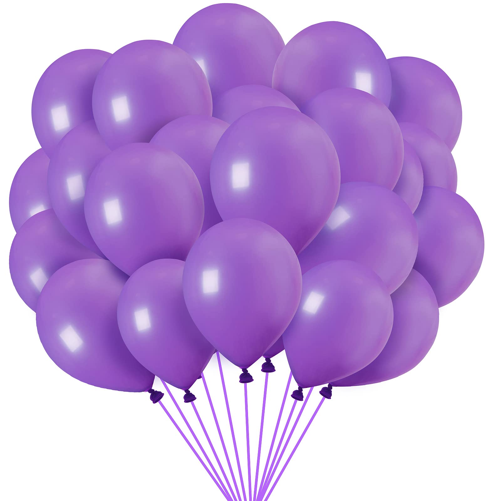 Purple Balloons 12 inch, 100 Pack Purple Latex Balloons for Halloween Birthday Baby Shower Party