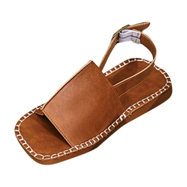 CHGBMOK Sandals Womens Stitched - Edge Ankle - Strap Slide Sandals for Effortless Style Sizes 36-42