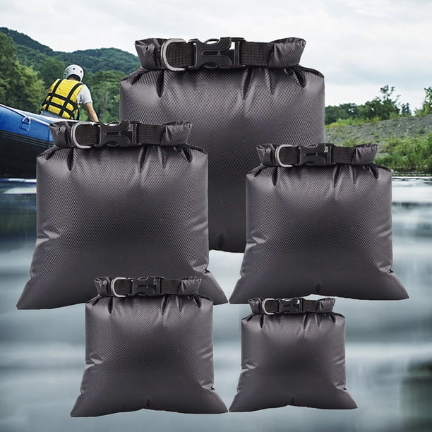 Bolsa Impermeable Al Aire Libre 5 unids/set bolsa seca resistencia al desgarro bolsa seca de natación para navegación a la deriva (negro)