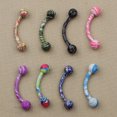 thumbnail image 2 of 8 Unids Acero Inoxidable Curvo Barbell Ceja Banana Bar Piercing 16g Sunnimix Anillos de cejas curvados, 2 of 8