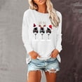 thumbnail image 2 of Sleeve Blouses Tunic Women's Long Sleeve Xmas Tee Merry Christmas Shirts Vintage Graphic Tee Tops Holidays Crew-Neck Baseball T Shirt Blouse Women Blouses S-38 White M, 2 of 4