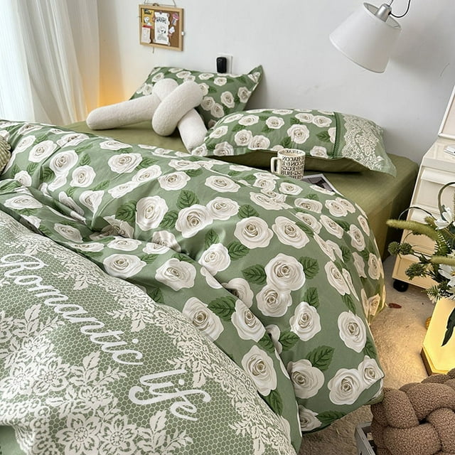 Floral Comforter Set with Sheet and Pillowcases, Soft Hotel Quality Bedding, Full Queen Size
