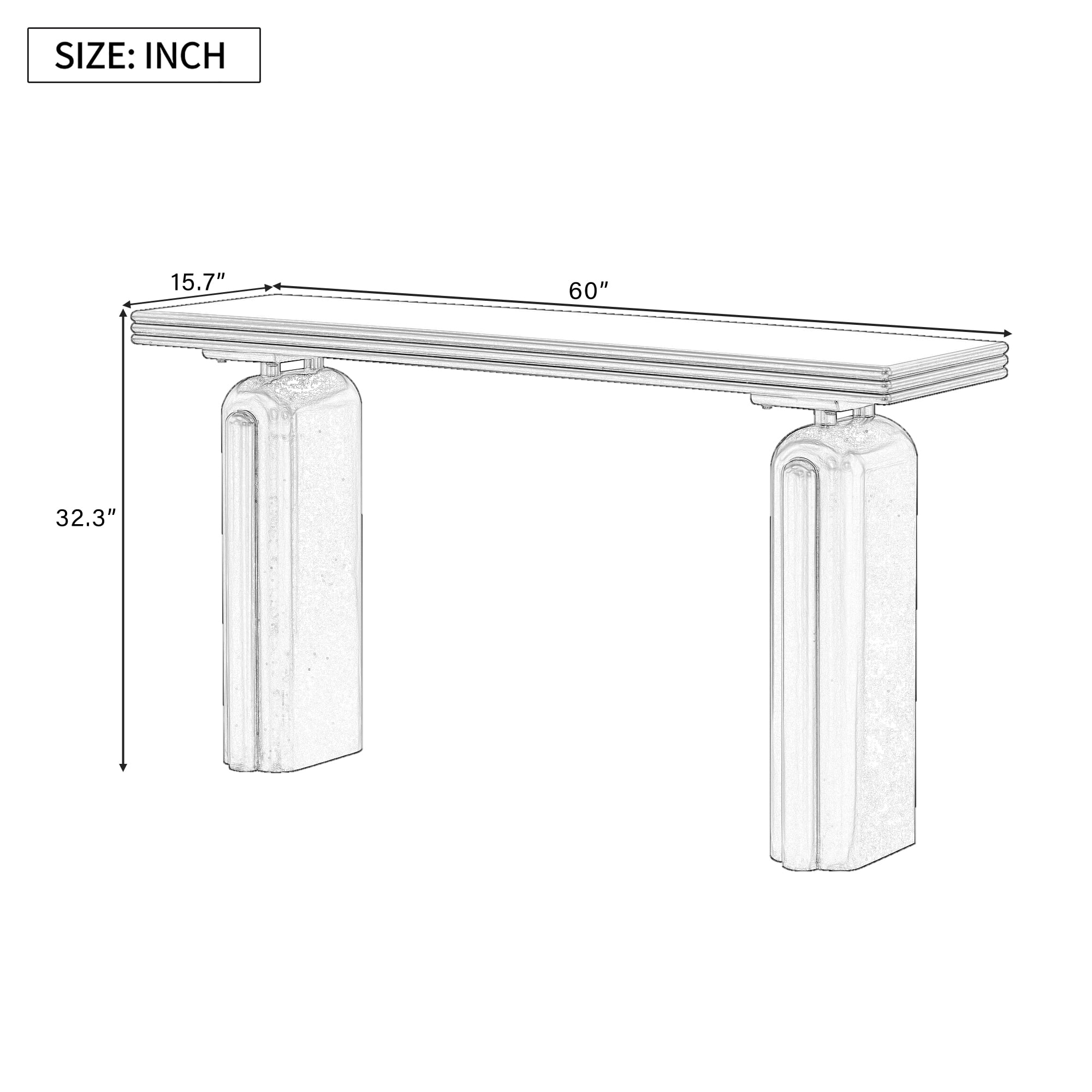 Euroco 60" Long Console Table,Wooden Rectangular Narrow Sofa Table Behind the Couch Entryway Table for Hallway, Living Room, Foyer,Black