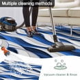 thumbnail image 5 of Blue White Moire Outdoor Rug for Patio/Deck/Porch, Non-Slip Large Area Rug 5 x 8 Ft, Modern Abstract Art Indoor Outdoor Rugs Washable Area Rugs, Reversible Camping Rug Carpet Runner, 5 of 8