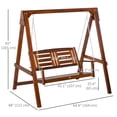 thumbnail image 3 of Outsunny Chaise Balançoire en Bois 2 Places avec Support pour Extérieur, Patio, 3 of 10