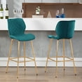 thumbnail image 5 of Duhome Velvet Bar Stool with Back Set of 2, Modern Barstool with Gold Metal Legs, Upholstered Kitchen Bar Chair, Atrovirens, 5 of 7