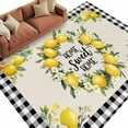 thumbnail image 3 of Summer Lemon 8x10 Area Rugs, Farmhouse Black Check Plaid Vintage Non-Skid Rubber Backing Large Rectangle Rugs - Living Room Bedroom Home Office, Indoor Floor Mat Carpets Washable Rug, 3 of 9