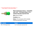 thumbnail image 2 of Water Temperature Sensor - Compatible with 1990 - 1993 Mazda Miata 1.6L 4-Cylinder Naturally Aspirated GAS 1991 1992, 2 of 2