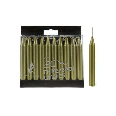 - Mega Candles - Unscented 4 Inch Mini Chime Ritual Spell Taper Candles - Gold, Set of 20