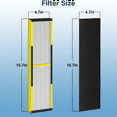 thumbnail image 4 of FLT4825 Replacement Filter for Germ Guardian , AC4825 AC4850, 2 True HEPA + 8 Carbon Filters, 4 of 6