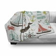 thumbnail image 3 of Nautical Soft Flannel Fleece Blanket, Pastel Colored Composition of Lighthouse Sailboat Fish Shells Octopus and Anchor, Cozy Plush for Indoor and Outdoor Use, 50" x 70", Multicolor, by Ambesonne, 3 of 6