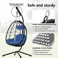 thumbnail image 5 of Clearance! Hanging Wicker Egg Chair, Outdoor Patio Hanging Chairs with Stand, UV Resistant Hammock Chair with Comfortable Cushion, Durable Indoor Swing Egg Chair for Bedroom, Garden, Backyard, 5 of 8