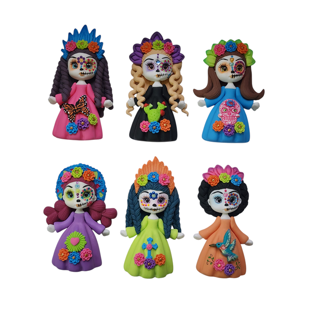 Imanes de catrinas 3D para decoracion 6 PZ